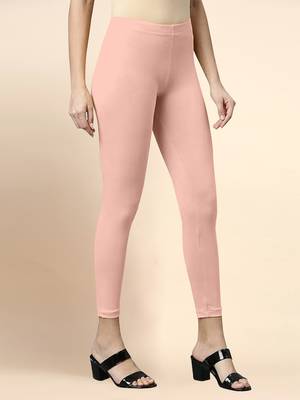 Blush Microfiber elastane stretch soft cropped leggings with ultrasoft waistband 3