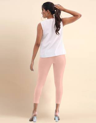 Blush Microfiber elastane stretch soft cropped leggings with ultrasoft waistband 4