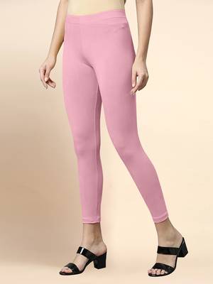 CottonCandy Microfiber elastane stretch soft cropped leggings with ultrasoft waistband 2