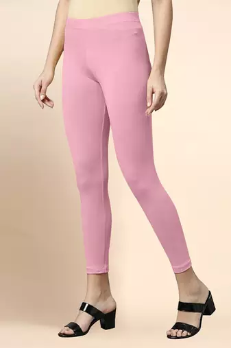 CottonCandy Microfiber elastane stretch soft cropped leggings with ultrasoft waistband