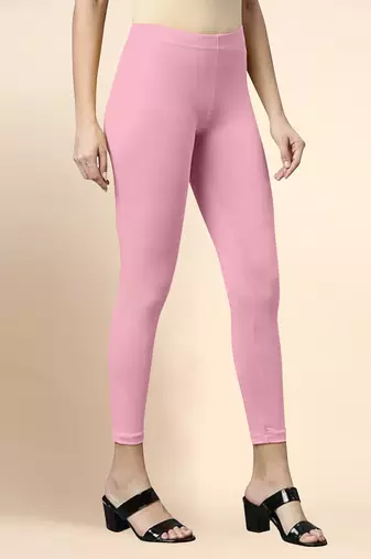 CottonCandy Microfiber elastane stretch soft cropped leggings with ultrasoft waistband