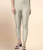 DarkBeige Microfiber elastane stretch soft cropped leggings with ultrasoft waistband