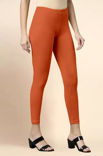 DusstyOrange Microfiber elastane stretch soft cropped leggings with ultrasoft waistband