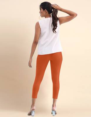 DusstyOrange Microfiber elastane stretch soft cropped leggings with ultrasoft waistband 4