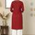 Red embroidered rayon kurta palazzo