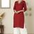 Red embroidered rayon kurta palazzo