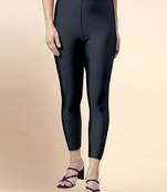 Grey Microfiber elastane stretch soft cropped leggings with ultrasoft waistband
