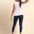 Grey Microfiber elastane stretch soft cropped leggings with ultrasoft waistband
