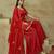 Red vichitra silk suit organza dupatta