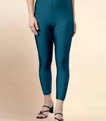 Indigo Microfiber elastane stretch soft cropped leggings with ultrasoft waistband