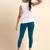 Indigo Microfiber elastane stretch soft cropped leggings with ultrasoft waistband