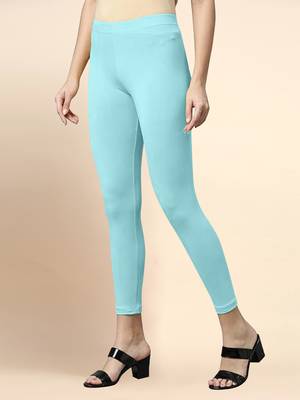 LightAqua Microfiber elastane stretch soft cropped leggings with ultrasoft waistband 2
