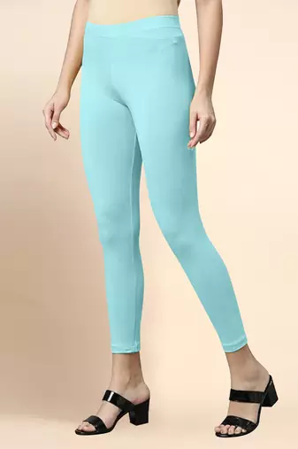 LightAqua Microfiber elastane stretch soft cropped leggings with ultrasoft waistband