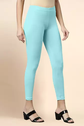 LightAqua Microfiber elastane stretch soft cropped leggings with ultrasoft waistband