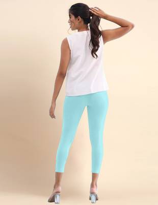 LightAqua Microfiber elastane stretch soft cropped leggings with ultrasoft waistband 4