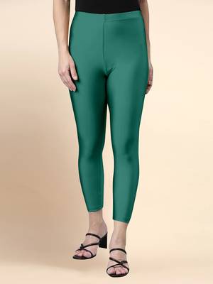 LightGreen Microfiber elastane stretch soft cropped leggings with ultrasoft waistband 1