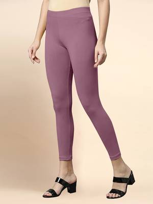 LightOnion Microfiber elastane stretch soft cropped leggings with ultrasoft waistband 2