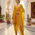 Mustard yellow vichitra silk dhoti set