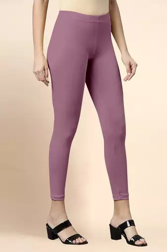 LightOnion Microfiber elastane stretch soft cropped leggings with ultrasoft waistband