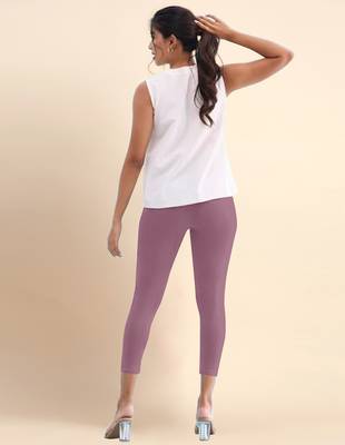 LightOnion Microfiber elastane stretch soft cropped leggings with ultrasoft waistband 4