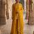 Mustard yellow vichitra silk kurta palazzo set
