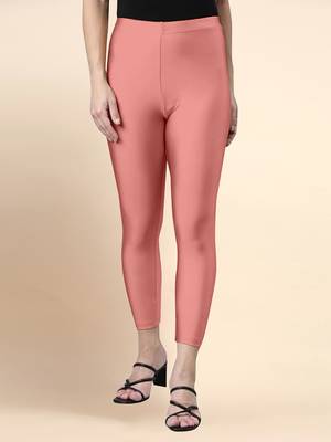 LightPink Microfiber elastane stretch soft cropped leggings with ultrasoft waistband 1