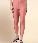 LightPink Microfiber elastane stretch soft cropped leggings with ultrasoft waistband