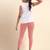 LightPink Microfiber elastane stretch soft cropped leggings with ultrasoft waistband
