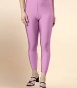 Lilac Microfiber elastane stretch soft cropped leggings with ultrasoft waistband