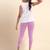 Lilac Microfiber elastane stretch soft cropped leggings with ultrasoft waistband