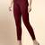 Maroon Microfiber elastane stretch soft cropped leggings with ultrasoft waistband