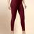 Maroon Microfiber elastane stretch soft cropped leggings with ultrasoft waistband