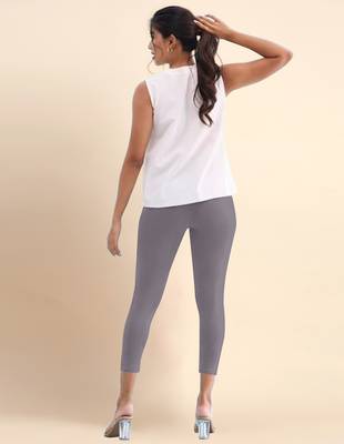 Mud Microfiber elastane stretch soft cropped leggings with ultrasoft waistband 4