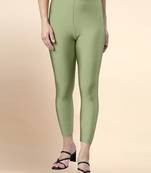 OliveGreen Microfiber elastane stretch soft cropped leggings with ultrasoft waistband