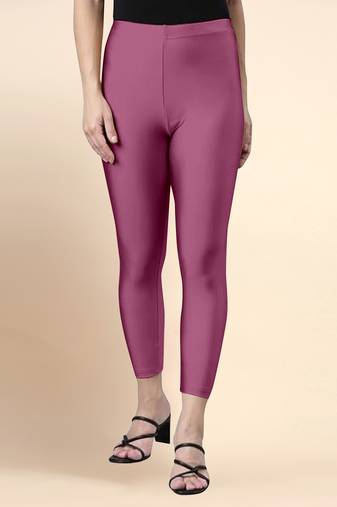 OnionPink Microfiber elastane stretch soft cropped leggings with ultrasoft waistband