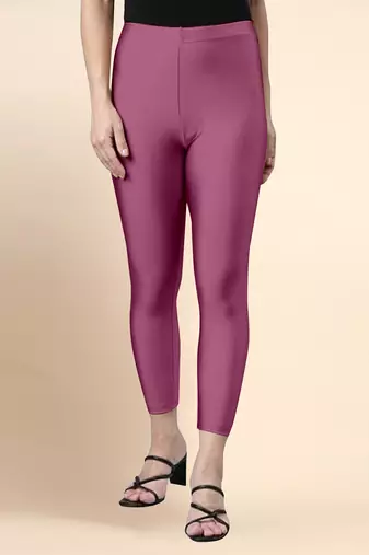 OnionPink Microfiber elastane stretch soft cropped leggings with ultrasoft waistband