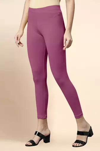 OnionPink Microfiber elastane stretch soft cropped leggings with ultrasoft waistband