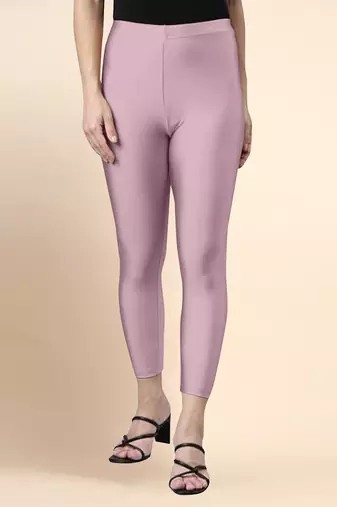 OrchidPink Microfiber elastane stretch soft cropped leggings with ultrasoft waistband