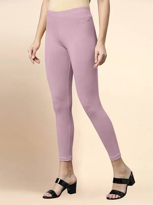 OrchidPink Microfiber elastane stretch soft cropped leggings with ultrasoft waistband 2