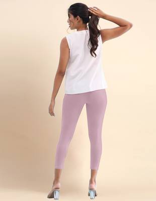 OrchidPink Microfiber elastane stretch soft cropped leggings with ultrasoft waistband 4