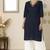 Navy embroidered rayon kurta palazzo