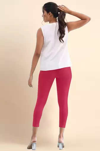 RasBerry Microfiber elastane stretch soft cropped leggings with ultrasoft waistband