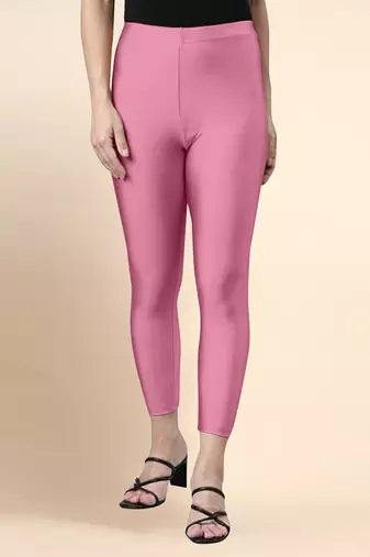 RosePink Microfiber elastane stretch soft cropped leggings with ultrasoft waistband