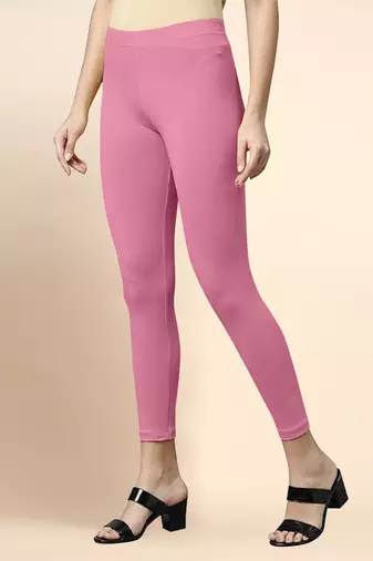 RosePink Microfiber elastane stretch soft cropped leggings with ultrasoft waistband