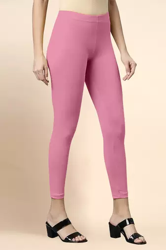 RosePink Microfiber elastane stretch soft cropped leggings with ultrasoft waistband