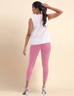 RosePink Microfiber elastane stretch soft cropped leggings with ultrasoft waistband 4