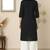 Black embroidered rayon kurta palazzo