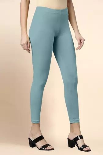 SageGreen Microfiber elastane stretch soft cropped leggings with ultrasoft waistband
