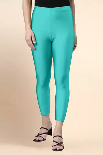 SeaGreen Microfiber elastane stretch soft cropped leggings with ultrasoft waistband