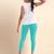 SeaGreen Microfiber elastane stretch soft cropped leggings with ultrasoft waistband